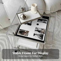 2-Tier Clear Trolley Multi-Purpose 2-Tier Clear Utility Cart Slim Profile