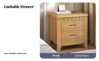 secure latching Nightstand Modern Minimalist Design 2-Drawer End Table with secure latch