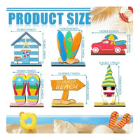 6 Pieces Beach Ornaments Coastal Table Centerpiece with Base Multicolor