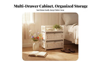 2-Drawer Wicker Nightstand artisanal Design Bedroom Storage Sturdy sturdy
