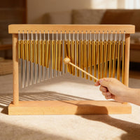 Double Row Wind Chime Relaxing Music Instrument Aluminum and Beech Wood