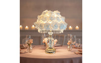 Floral Flower Table Lamp Romantic Bedside Lamp Decorative Crystal-Style for Bedroom, Reading Corner