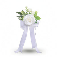 Bridal Car Flower Decoration with Ribbon Lightweight Ornament Reusable
