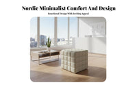 Upholstered Cube Seat Nordic aesthetic sectional Sofa Block Shape for Business Owners