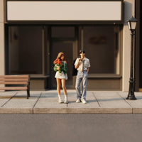 2 Pieces Miniature Couple Figure Flower Accessories Couple Miniatures Standing