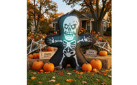 Halloween Skeleton Inflatable with Printed Bones Self-Supporting Skeleton Inflatable Compact Outdoor for Yard, Courtyard