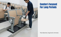 Lecture Hall Row Chair, Fixed Desk Chair, Aluminum Alloy Leg, School Auditorium