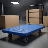 Perforated Platform Trolley Heavy-Duty Foldable Flatbed Trolley Swivel Wheel Cart High Capacity Material Handling Reinforced
