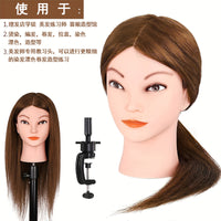 Real Hair Mannequin Head for Hair Styling Practice and Braiding