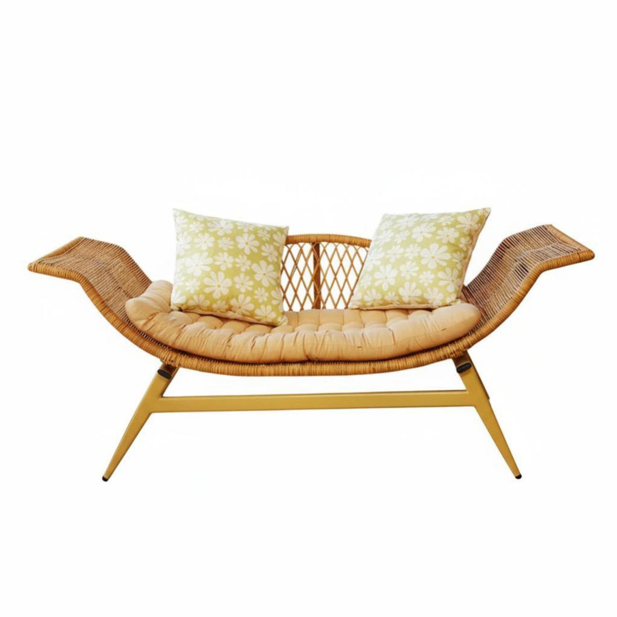 Single Sofa Chair with Armrests Woven Supportrest Armchair Contemporary Aesthetic Ergonomic Shape for Balcony, Living Room