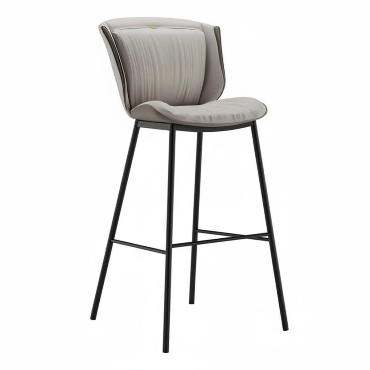 Upholstered High-Back Stool With Backrest Bar Chair Sturdy Frame for Pub, Adults