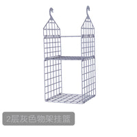衣柜省空间分层包包收纳架多层衣物整理架晾晒架衣橱PP挂篮置物架 2层灰色 2层
