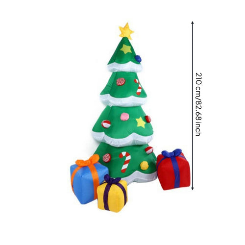 Inflatable Christmas Tree Festive Christmas Tree with Gift Boxes Inflatable Present Box Bright Holiday Display Lightweight