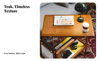 Wooden Trolley with fold-downdownpanel Top Multi-Functional Mobile Storage for home dwellers
