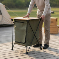 Aluminum Camping Table Multifunctional Folding Camp Cabinet Quick Setup