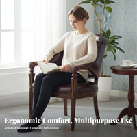 Leather Club Chair US-Inspired and Design Armchair Vintage Design Luxury Feel for Book Lovers, Adults, Living Room, Home Office