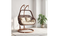Freestanding Egg Chair with Stand Adjustable Hanging Chair with Stand Woven Furniture Outdoor for Patio