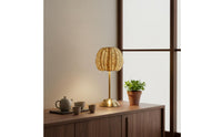 Rattan Table Lamp Bronze-Gold Finish Home Lighting