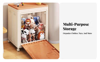 foldable Wheeled Box Large Capacity Storage Container Stackable for Dorm Room