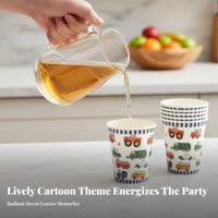 Cartoon Construction Vehicle Party Tableware, Plates, Cups, Banner