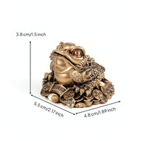 Wealth Three-Legged Toad with Coin Traditional Three-Legged Toad Ornament Miniature Figurine Compact for Display Cabinet, Shop Counter