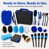 Car Detailing Kit Drill Brush Attachment Wheel Vent Scrub Brushes Wash Mitt