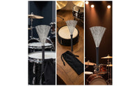 Wire Drum Brushes Firm Grip Drum Brushes with Rubber Handles Non-Slip Sticks for Drummers, Jazz Artists, Music Studios