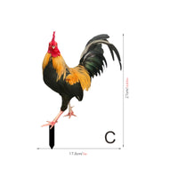 Outdoor Acrylic Cock Garden Stake Weatherproof Cock Yard Sign with Ground Stake Farmhouse Chicken Garden Stakes for Homeowners