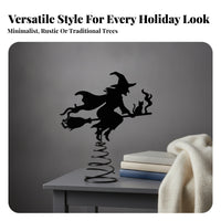Enigmatic Witch Peak Ornament | Gothic Silhouette Design, Halloween Witch peak ornament