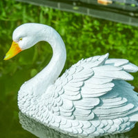 2 Pieces Floating Swan Statue Lifelike Shape Garden Ornament Weather-Resistant