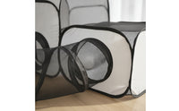 Ventilated Mesh Pet Playpen with Tunnel Portable Cat Tent with Tunnel Lightweight Foldable Dog Playpen Breathable for Cats, Travel