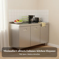 Stainless Steel Kitchen Cabinet Storage Unit Food Grade Material Sink Base Cabinet Large Capacity Seamless Construction Suitable for Renters Utility Room Pantry