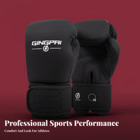 2 Pieces Microfiber Leather Boxing Gloves Shock Absorption Muay Thai Gloves Thickened Padding Combat Sports Gear Secure Wrist Support for Women, Adults, Professionals, Training, Gym