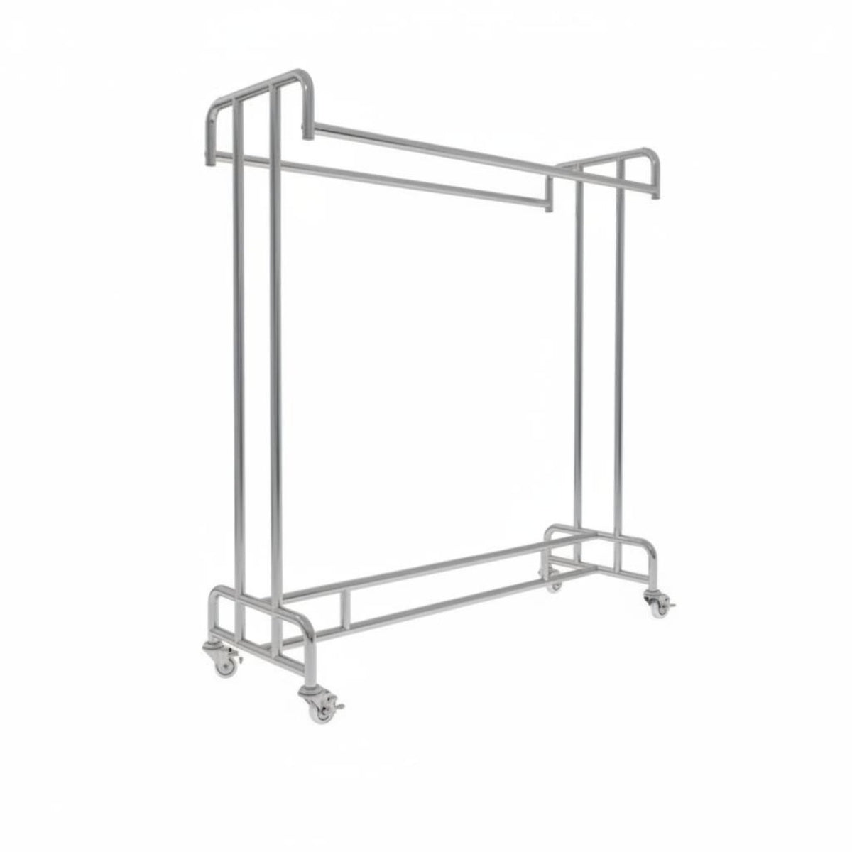 Mobile Double Bar Garment Rack Heavy Duty Double Rail Rolling Clothes Rack Store Fixture for Boutique