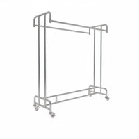 Mobile Double Bar Garment Rack Heavy Duty Double Rail Rolling Clothes Rack Store Fixture for Boutique