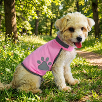 Dog Reflective Vest with Paw Print Dog Vest Design, Breathable Outdoor Polyester High Visibility Dog Vest for Golden Retriever and Husky Clothing