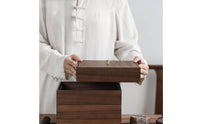 Wooden Tea Cake Storage Box Smooth Wooden Tea Low-Height Container-Profile