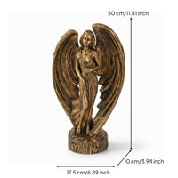 Angel Statue Vintage-Style Angel Statue with Pedestal Carved for Living Room