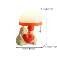Bedside Night Light Pull Cord Cute Figurine Lamp Translucent Shade for Bedroom