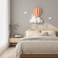 Hot Air Balloon Wall Decor Raised Hot Air Balloon Wall Art Striped for Bedroom
