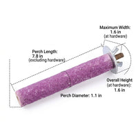Parrot Perch 2 Pack Grinding Perch Stand, Rough Texture for Beak and Claws, Fastener Cage Accessory, Grinding Stone