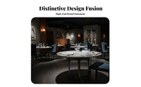 Round Dining Table with 6 Chairs Luxury Design Indoor Furniture Modern & design Sculptural Base for homeowners, Villa, Kitchen