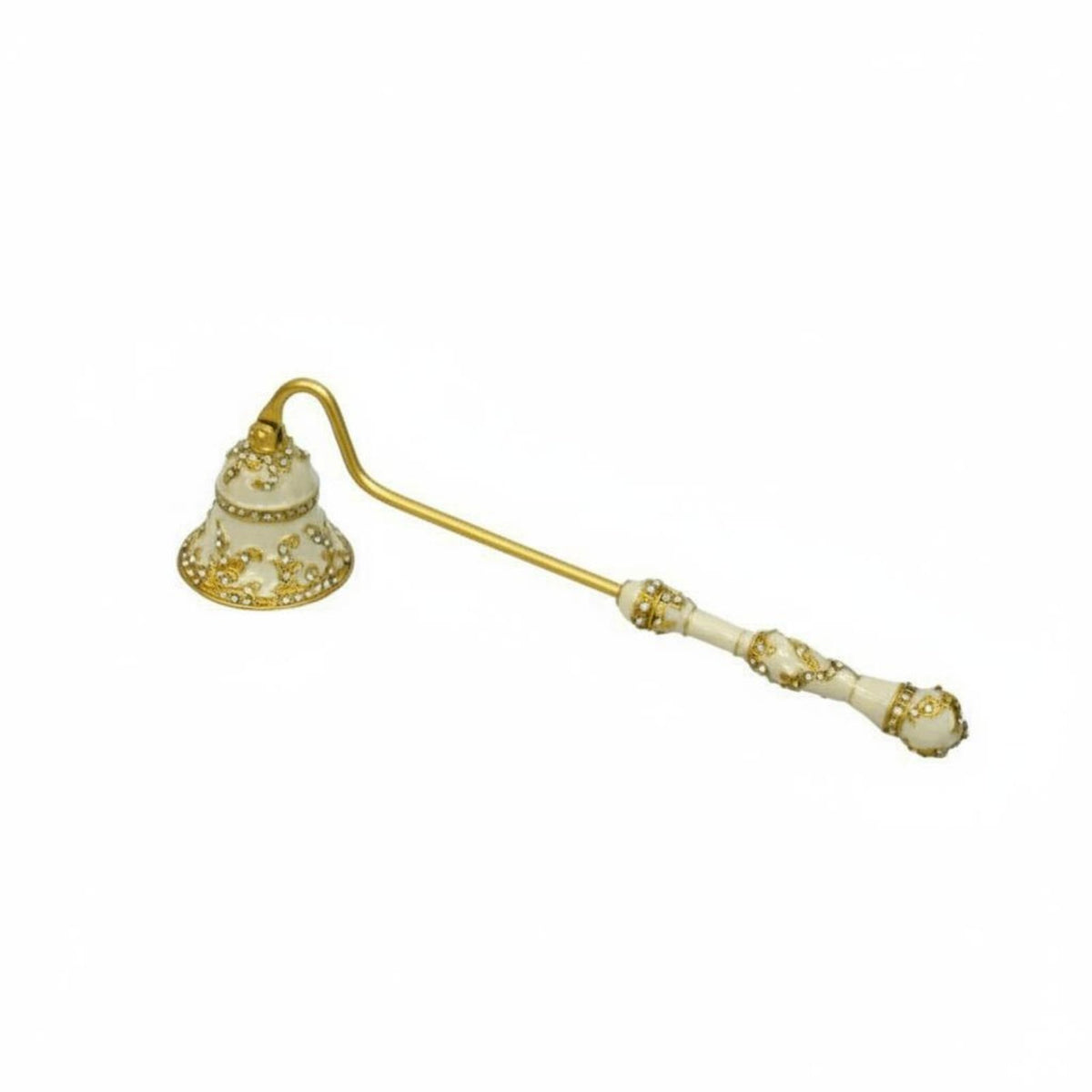 Enamel Finish Candle Snuffer Rhinestone Inlaid Long Handle Candle Snuffer Elegant Design Wick Extinguishing Tool Great Gift For