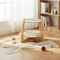 Wooden Cat Hammock Bed All Season Use Double Layer Cat Bed Breathable Animal Lounging Area for Cats, Kittens, Summer, Indoor