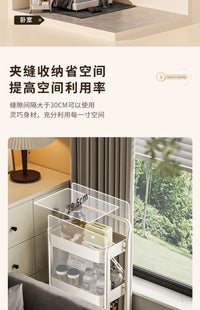 Foldable Storage Rack with Wheels and Handrail, 3-Tier, Carbon Steel
