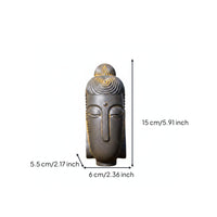 Buddha Head Statue Vintage Finish Table Ornament Artisanal Look for Shelf