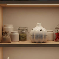 Ceramic Garlic Storage Jar Decorative Ventilated Garlic Jar Countertop Suitable