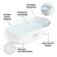 Bird Bath Cage Hanging Bathtub for Small Birds, Pet Bird Bath Box, Decorative Po #variant:White