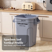 Open-Top Trash Can | Sturdy Thickened Build, Space-Saving Tapered Shape, Trash Can with Handles, for Kitchen