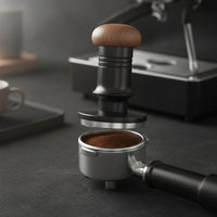 Impact-Style Manual Coffee Tamper Adjustable Tamper with Wood Handle Precision for Home Baristas
